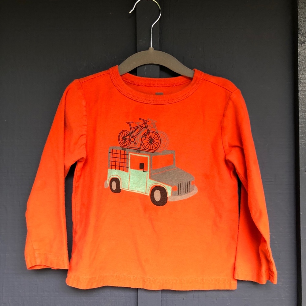 Tea Collection 2T long sleeved shirt red-orange